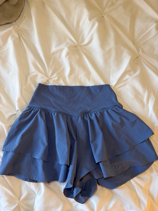 Offline Pants - Tiered Ruffle Skort Shorts in Blue